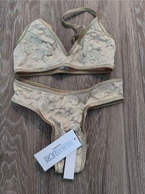 Lace Bralette and Bikini Set French brand  XS